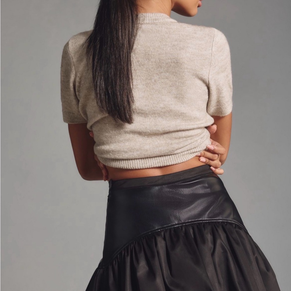 NWT Anthropologie Avec Les Filles Faux Leather Mini Skirt - Size 10 - Picture 3 of 7